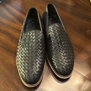 Vince Black basketweave Leather Comfy Slip-On Loafers